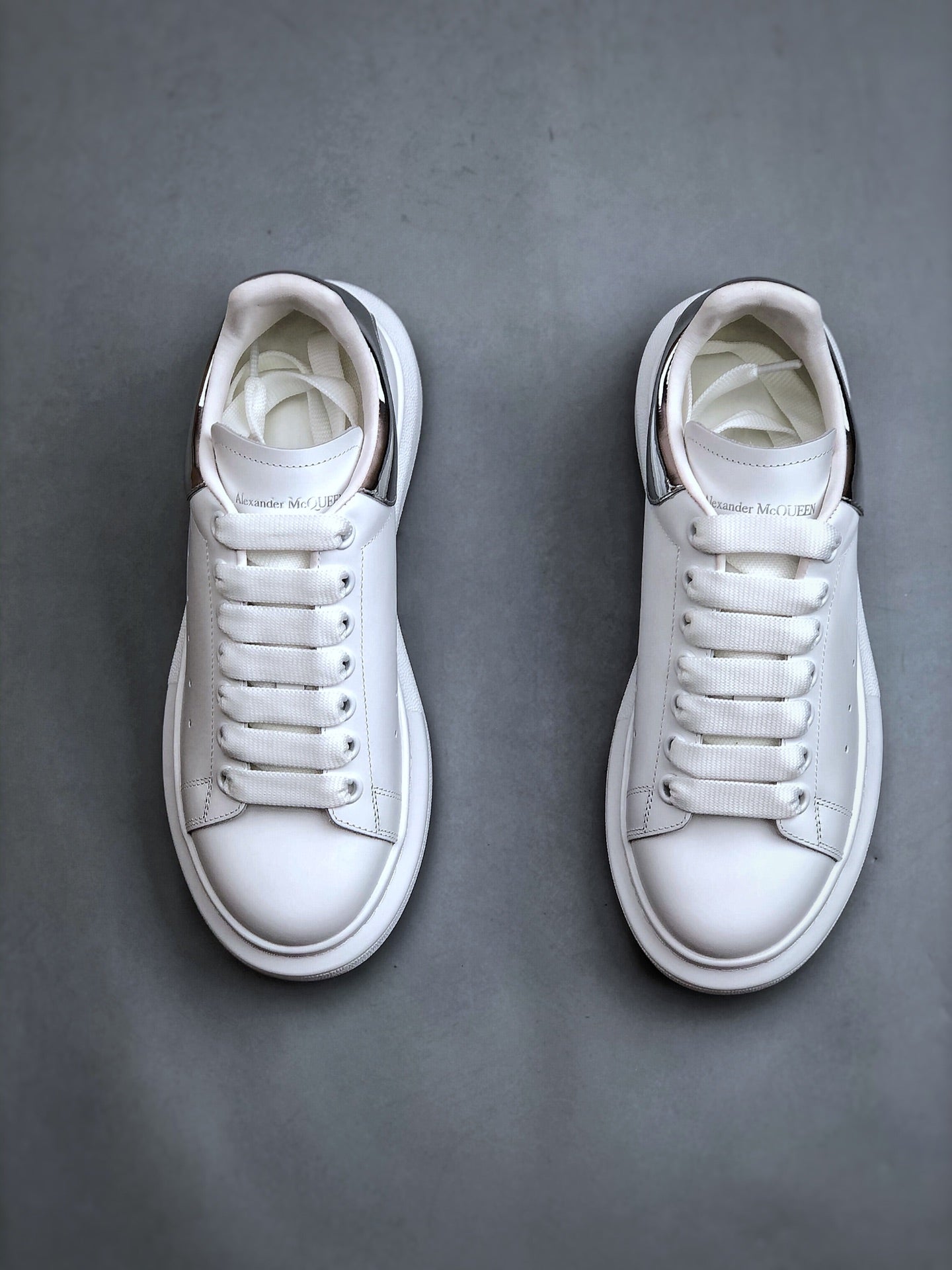 Alexander McQueen Oversized Sneakers - White with Silver Heel