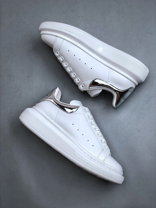 Alexander McQueen Oversized Sneakers - White with Silver Heel