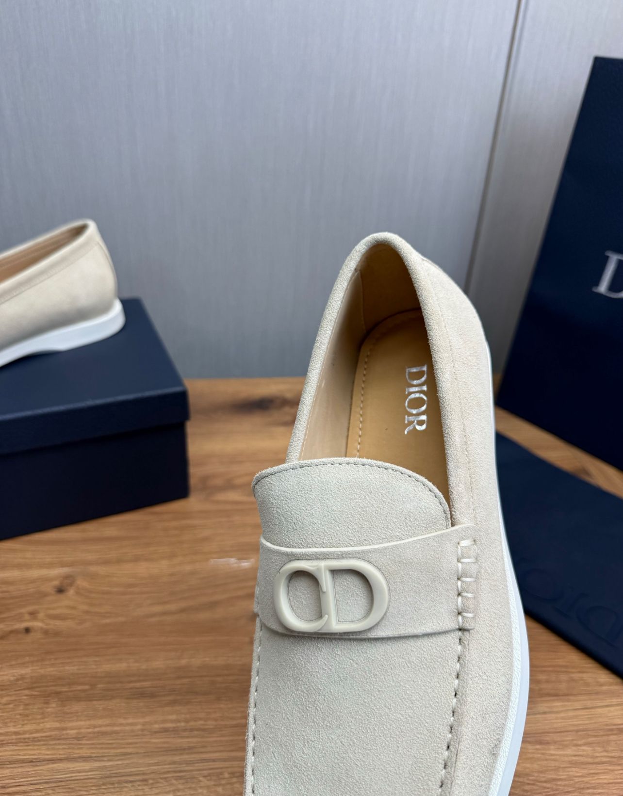 Luxury Cream Leather Loafers