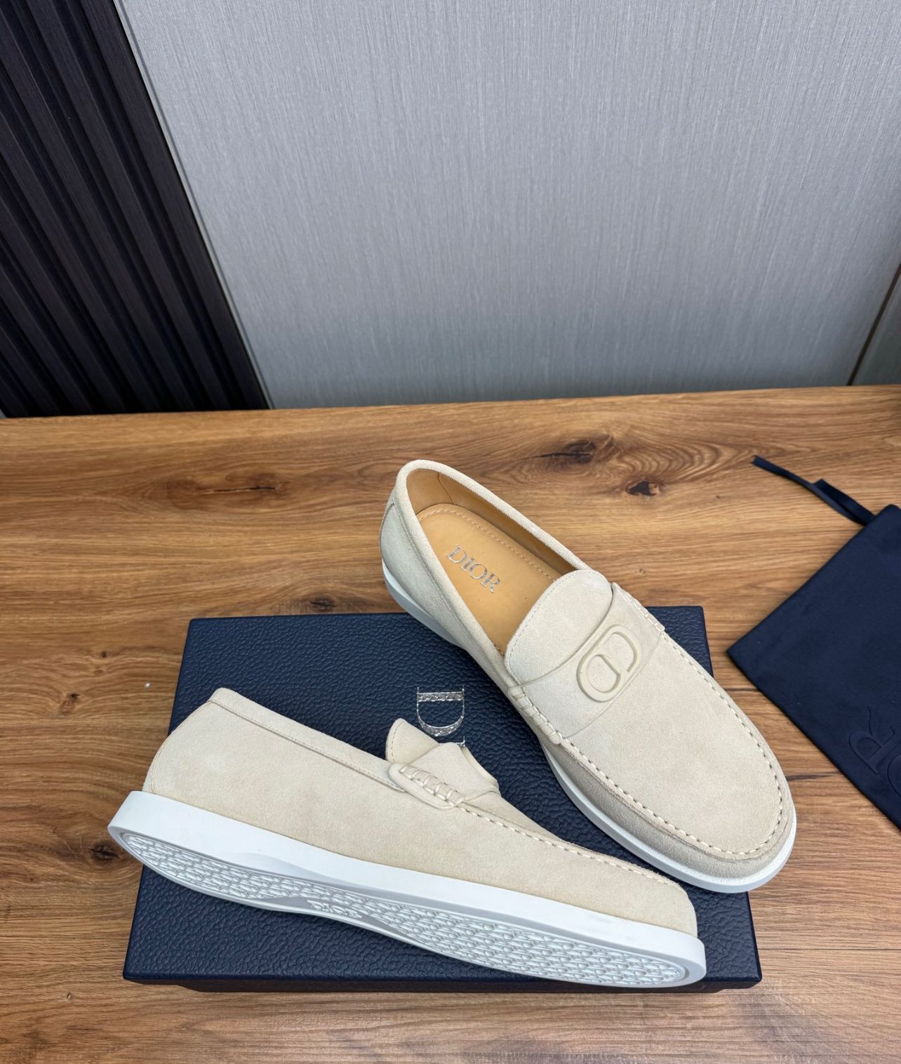 Luxury Cream Leather Loafers