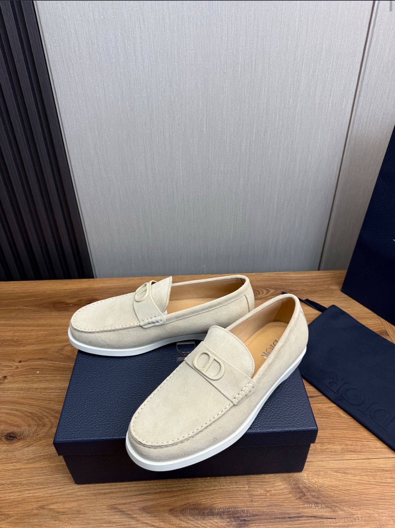 Luxury Cream Leather Loafers