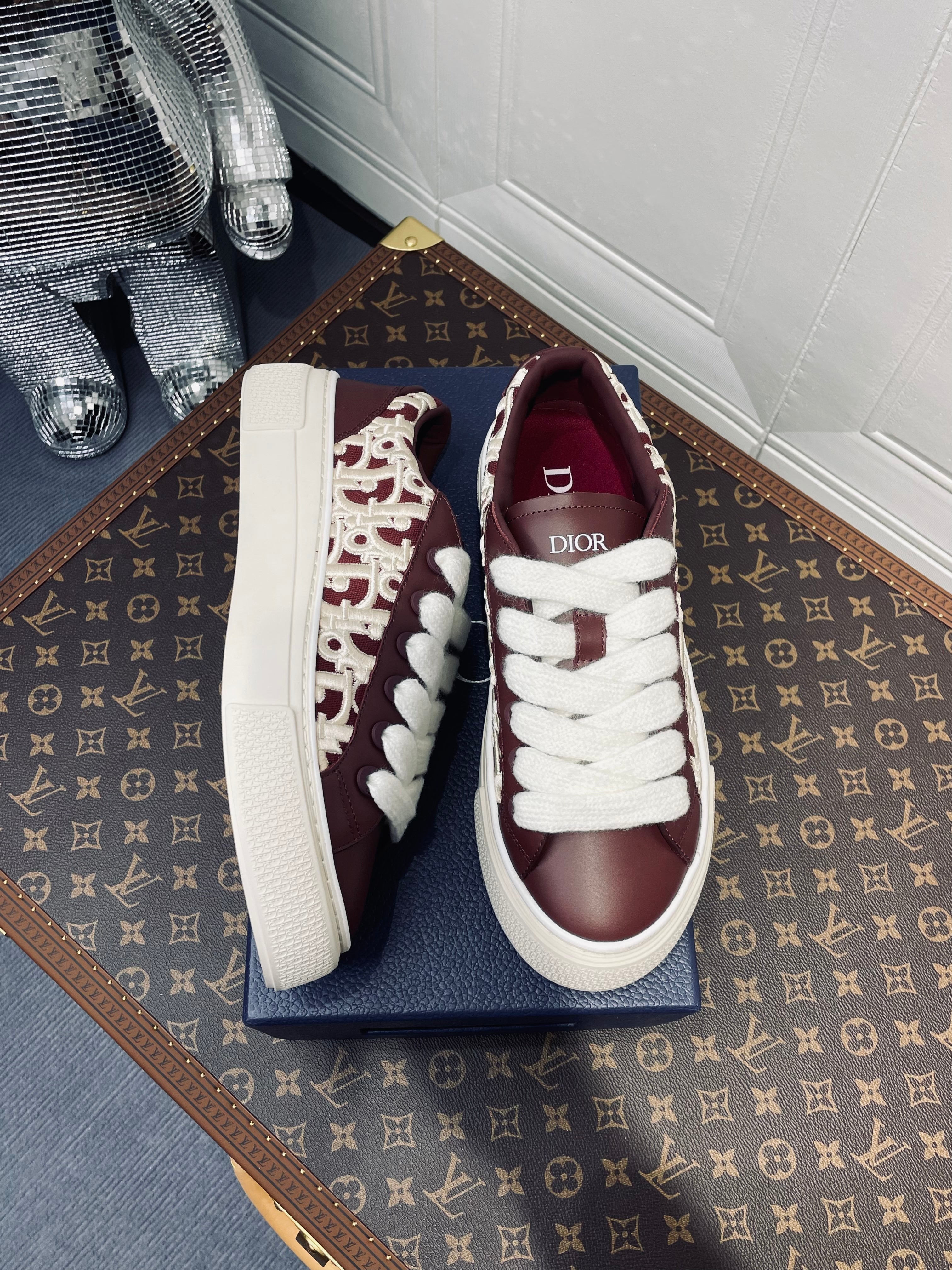 Dior Sneakers - Brown & White Leather