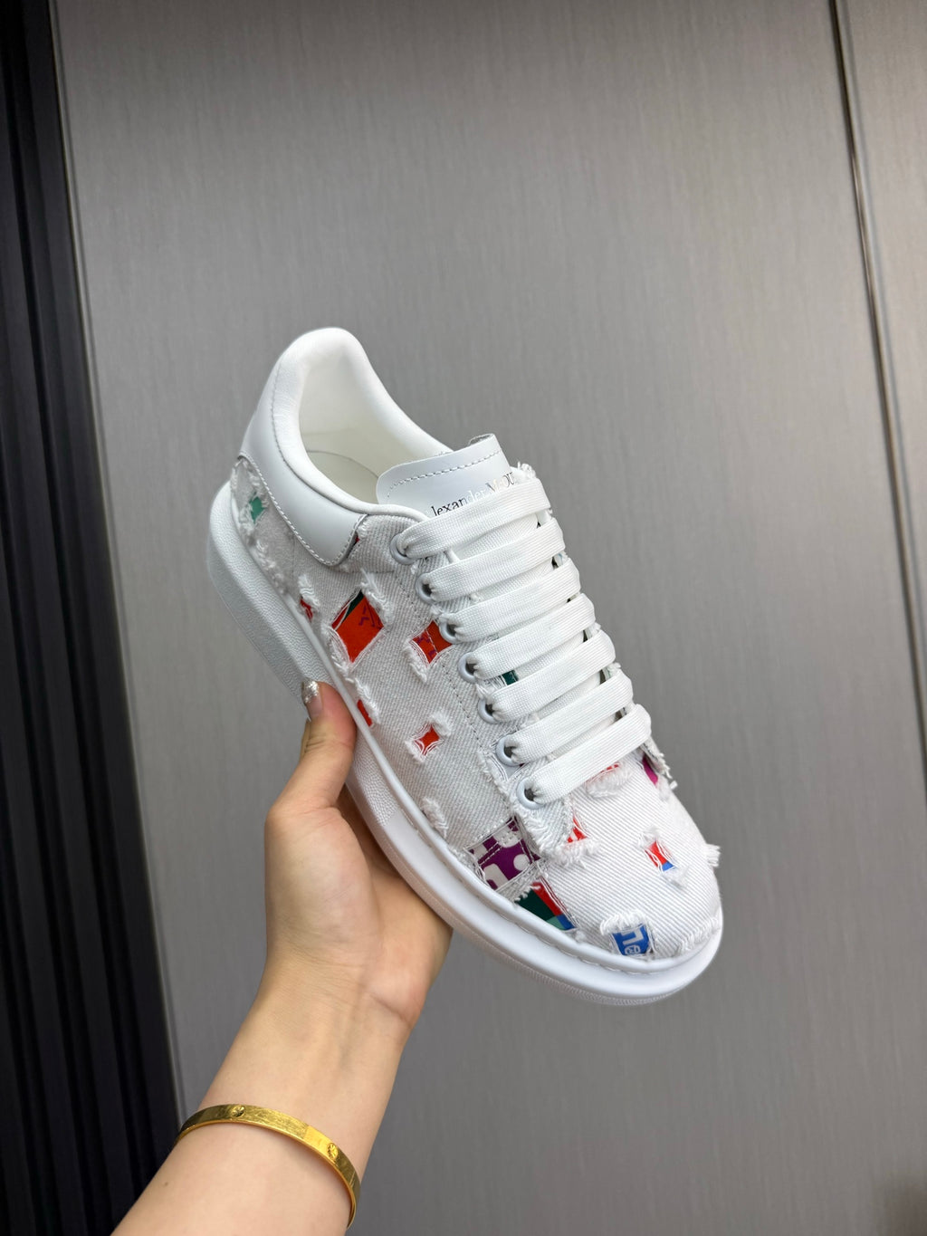 Alexander McQueen Sneakers - White with Colorful Studs
