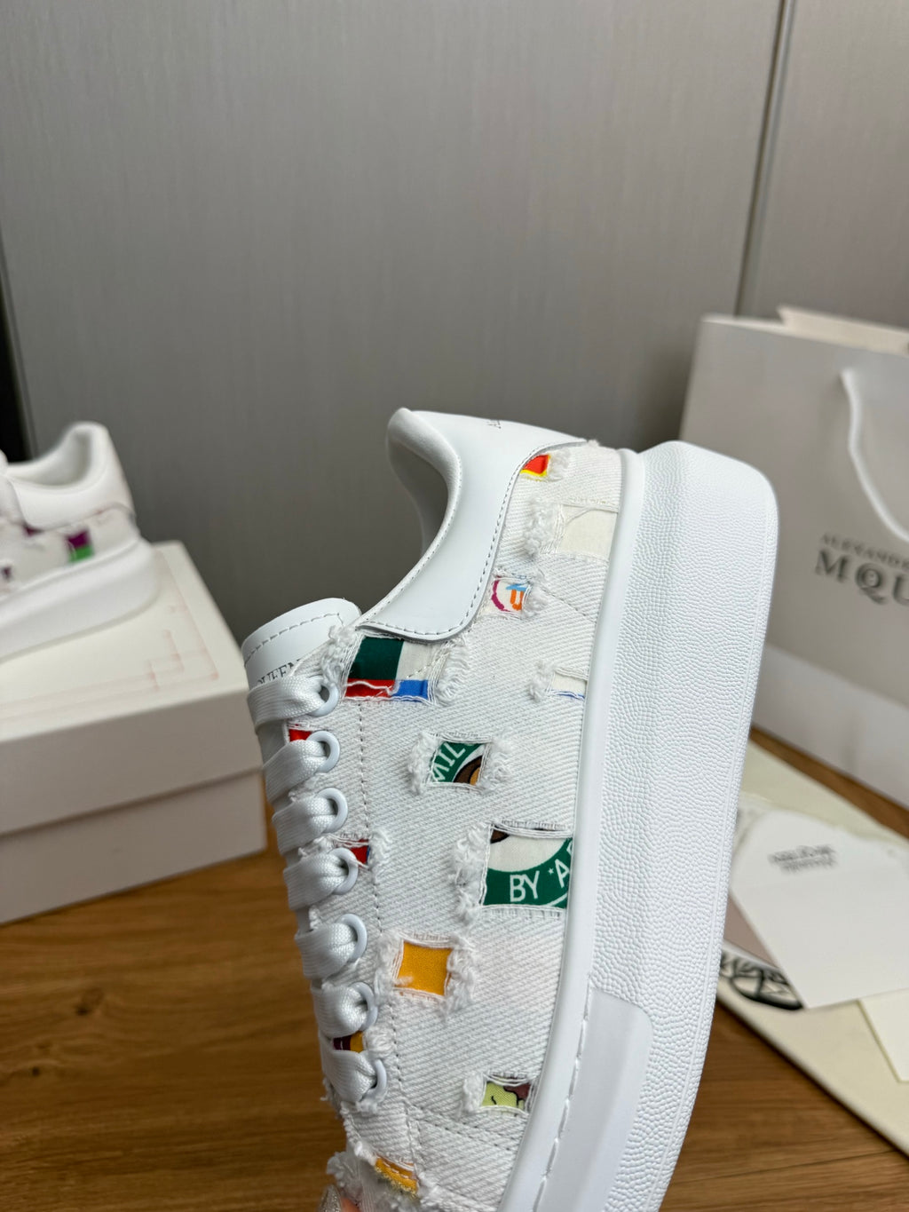 Alexander McQueen Sneakers - White with Colorful Studs
